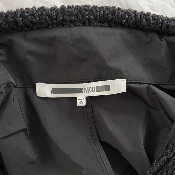 McQ Alexander McQueen Half-Zip Mixed-Media Pullover Track Jacket Black size 46 - Picture 13 of 16
